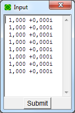 Enter the time domain data  example formats. Or copy-paste values, e.g. from Excel.