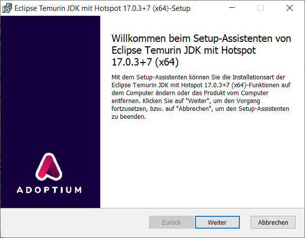 AdoptOpenJDK 17 installer