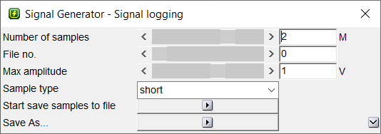 Signal logger properties GUI